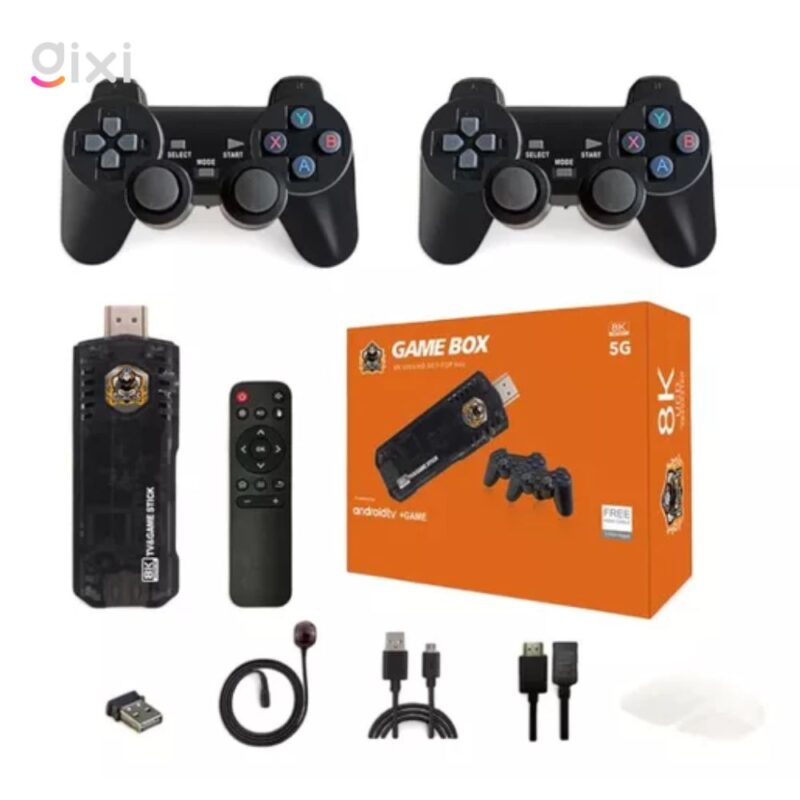 Tv Box + Consola De Juegos 2 En 1 Incluye Dos Controles X8 Color Negro