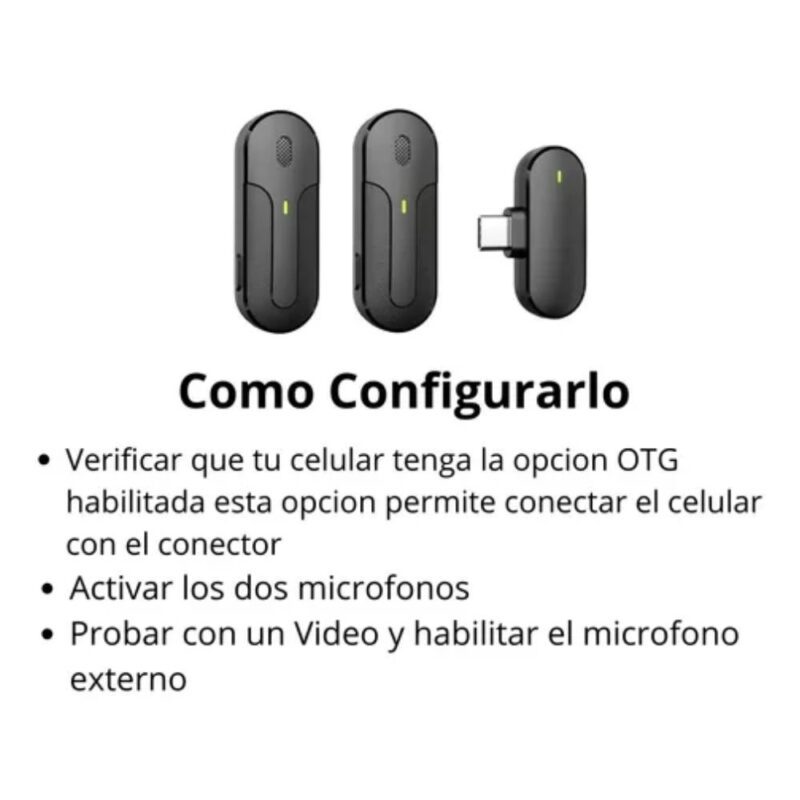 Micrófono de solapa inalámbrico dual con funda de carga a color para Android - Image 3