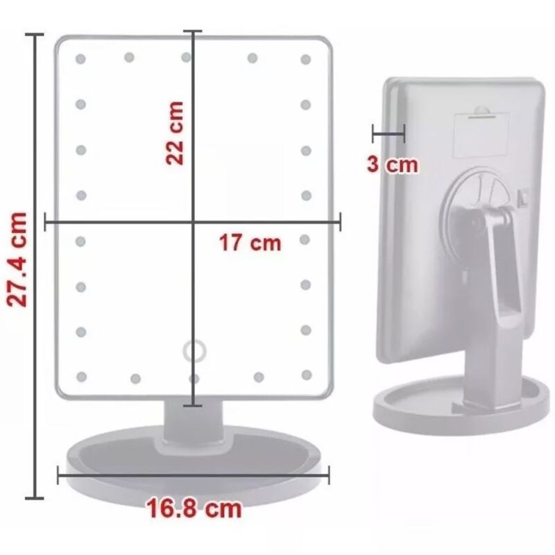 Espejo Tocador De Maquillaje Con Luz Led Touch - Image 3