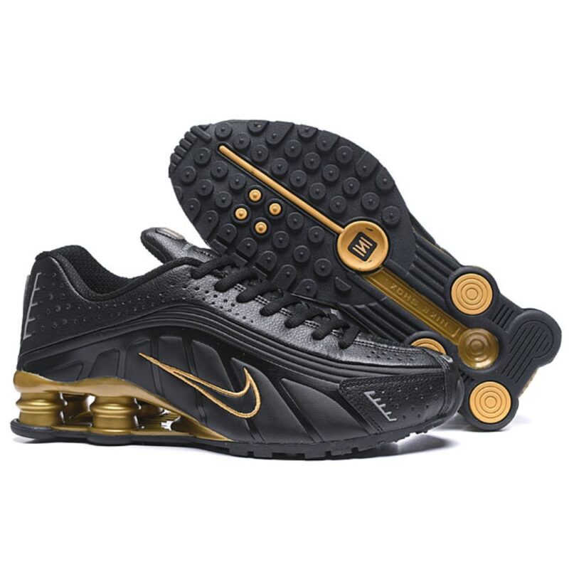 Nike Shox R4 Black and Gold - Image 2