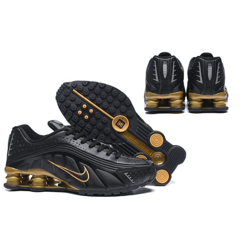 Nike Shox R4 Black and Gold - Image 4